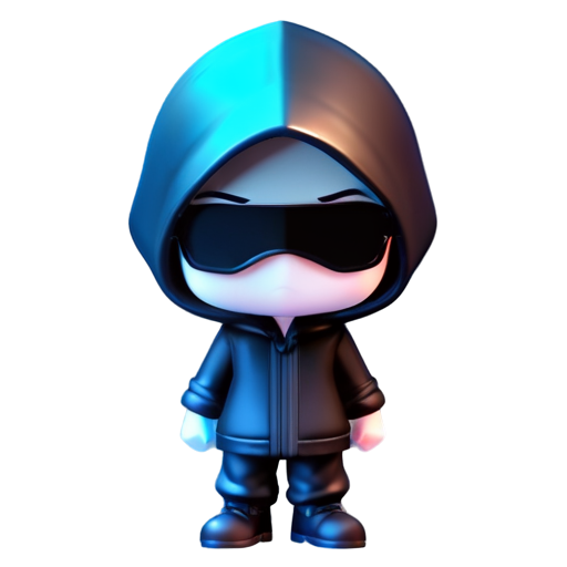 The thief in the black mask 3d model - icon | sticker