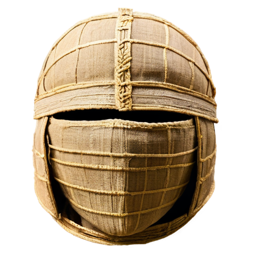 Medieval simple cloth mummy helmet, made of bandages - icon | sticker