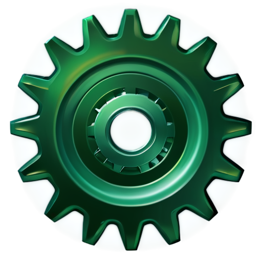 gear icon, emerald, realistic - icon | sticker