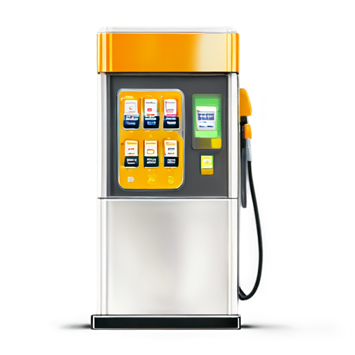 fuel dispenser on transparent background in yellow-orange colors - icon | sticker