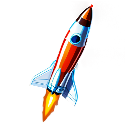 draw rocket 80s - icon | sticker