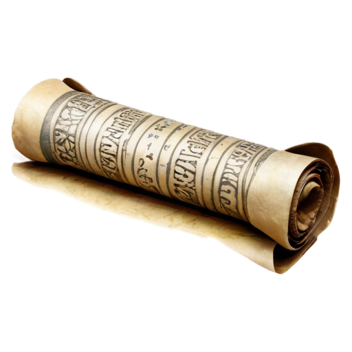 ancient scroll unrolled. color silver - icon | sticker