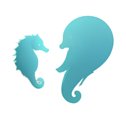 Abstract style jellyfish and seahorse hybrid - icon | sticker