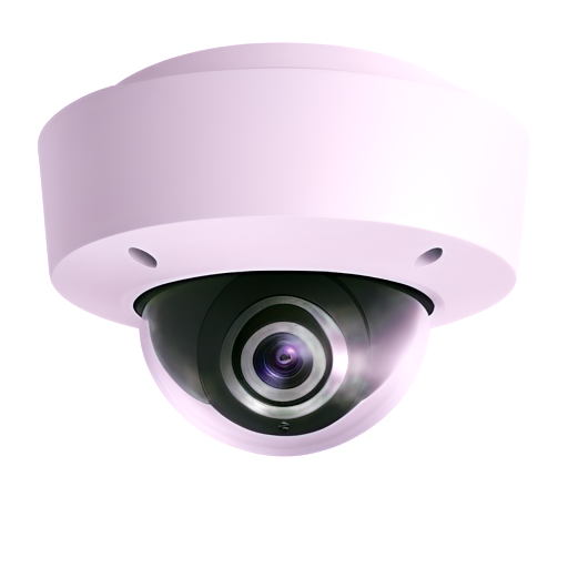 imagine a CCTV camera on a white background with a sight reflected in the lens - icon | sticker