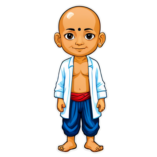 indian guru bald - icon | sticker