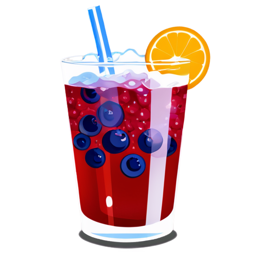 A sparkling drink with added yam berries and chav berries. - icon | sticker