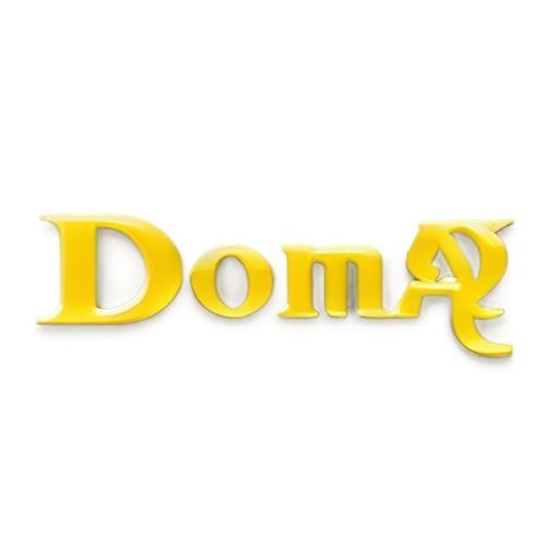 Generate icon with the phrase "DOM QA". Both words in different colors - icon | sticker