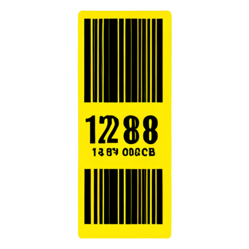 a label with a code128 barcode and text at an angle - icon | sticker