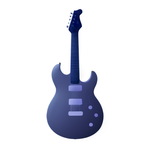 Dark blue Rock guitar with dark blue and purple lightnings - icon | sticker