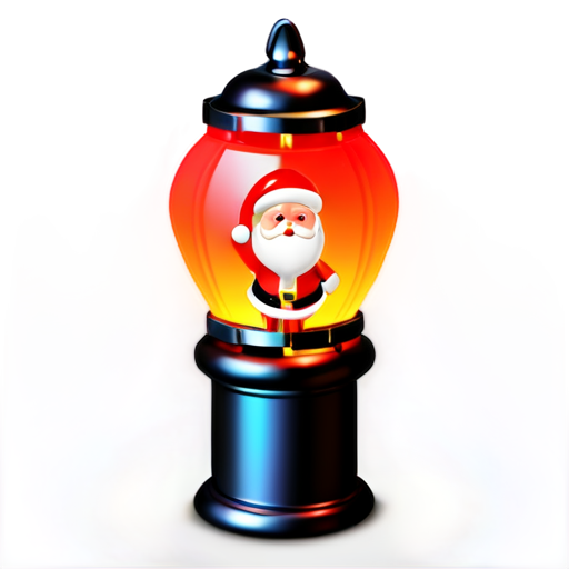 christmas musical lanterns with santa - icon | sticker