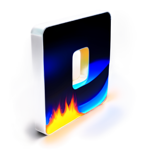 A sleek and modern design in the form of the “%” lettering with a futuristic and high-tech aesthetic. The “%” is illuminated with neon blue and white glowing lights, surrounded by dynamic fire effects with bright orange and red flames. The background should be transparent, emphasizing the glowing “%” and the fire. The overall design should be minimalist, visually striking, and convey a sense of advanced technology and energy. - icon | sticker