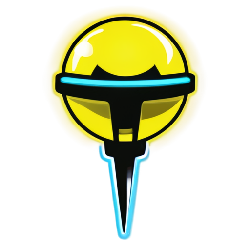 yellow electric ball with flashes - icon | sticker