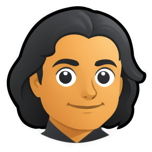 cartoonish isaac newton emoji, just his face outline in 2D - icon | sticker