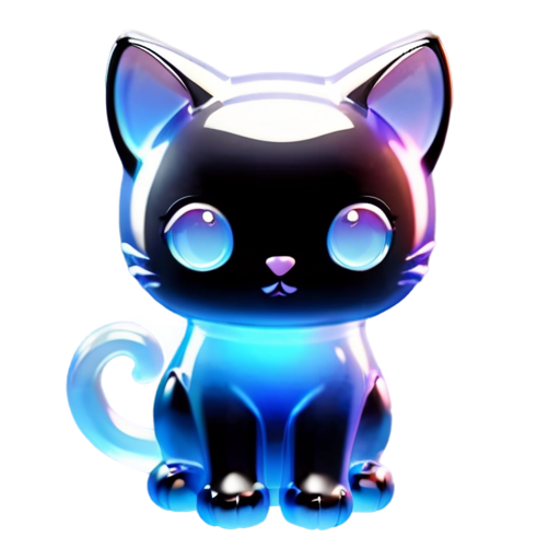 Black cute cat - icon | sticker