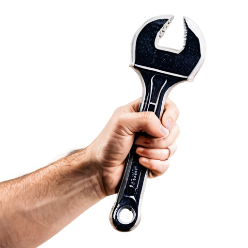 hand holding a wrench - icon | sticker