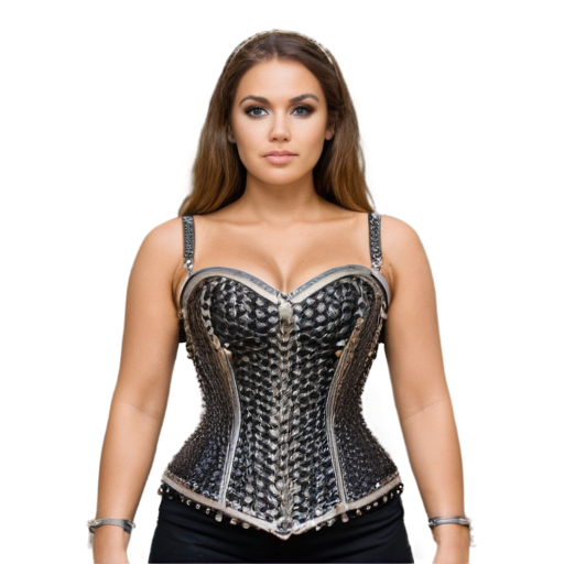 Medieval fantasy chainmail corset, made of steel rings - icon | sticker