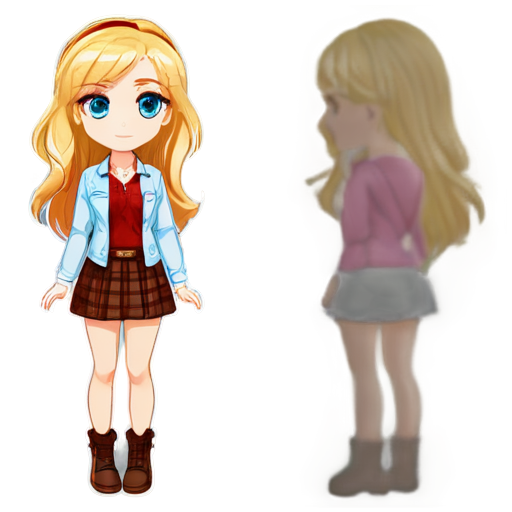 A full-length outfit for a tall, blue-eyed blonde in the following colors: honey, yellow, burgundy, pink, or leaf green. - icon | sticker