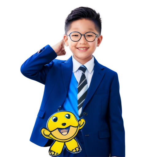 cartoon lion, talented turtle, primary school uk, school uniform suit, smile, - icon | sticker