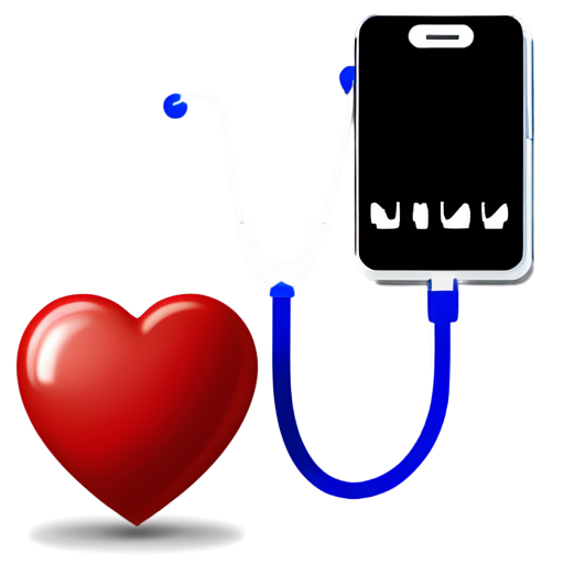 stethoscope and health diary formatting a heart - icon | sticker