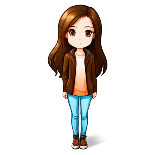 Beautiful brunette girl - icon | sticker