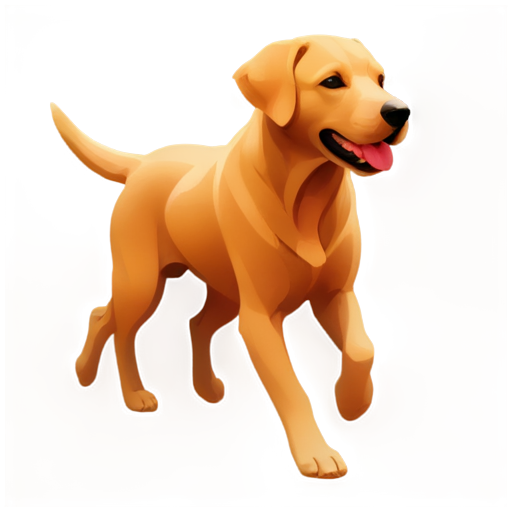 a running Labrador dog - icon | sticker