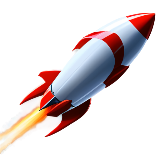 red and white rocket moved out from a cellphone's screen - icon | sticker