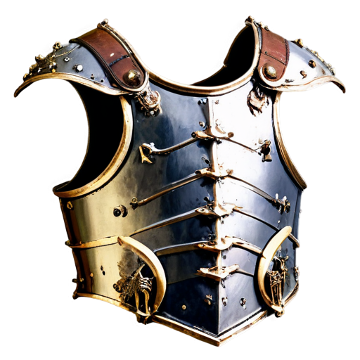 Simple poor medieval fantasy cuirass made of old bones - icon | sticker