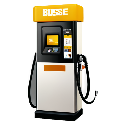 fuel dispenser on transparent background in yellow-orange colors - icon | sticker