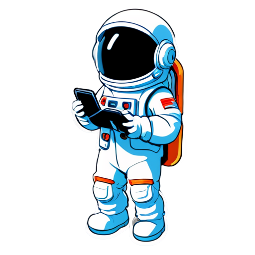 Astronaut with a gamepad in his hands - icon | sticker