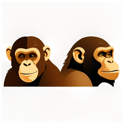 apes and monkeys - icon | sticker