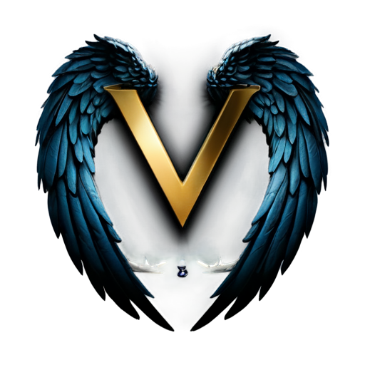 The background is a pair of wings, like the letter V. There is a number 8 in front of it - icon | sticker