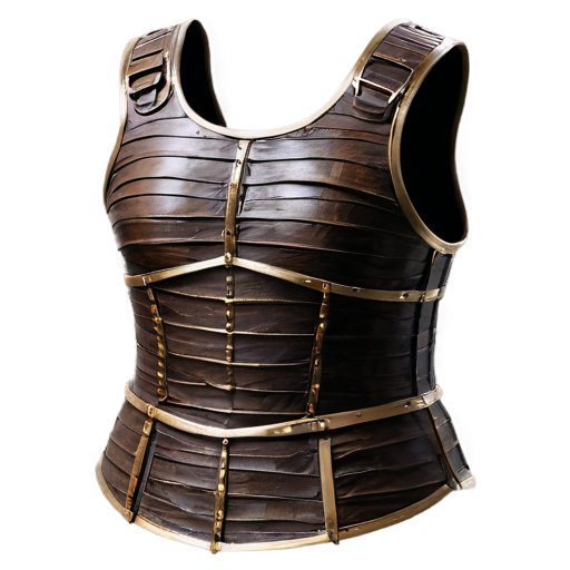 Simple female cuirass made of tree bark stripes - icon | sticker