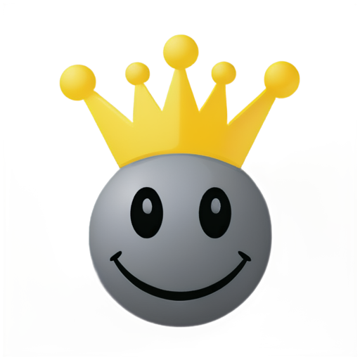 laughing smiley with crown - icon | sticker