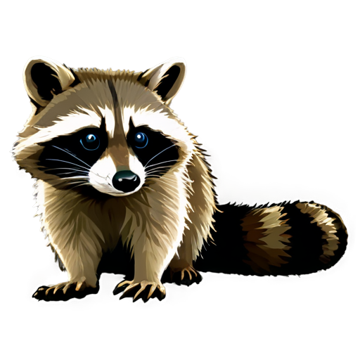 Raccoon with snake eyes, games, play on computer, rgb - icon | sticker