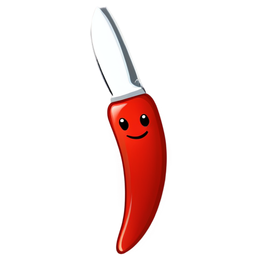 Chili emoji and knife - icon | sticker