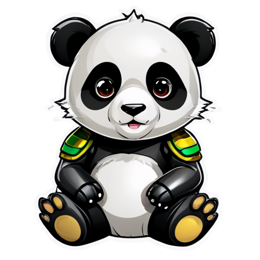 robot panda, cyberpunk, cute - icon | sticker