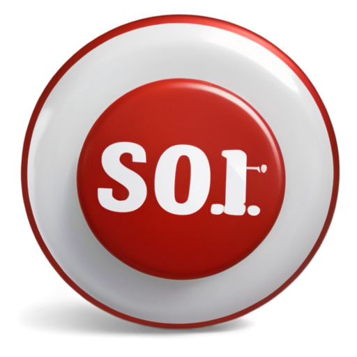 red button sos with white text and transparent background - icon | sticker