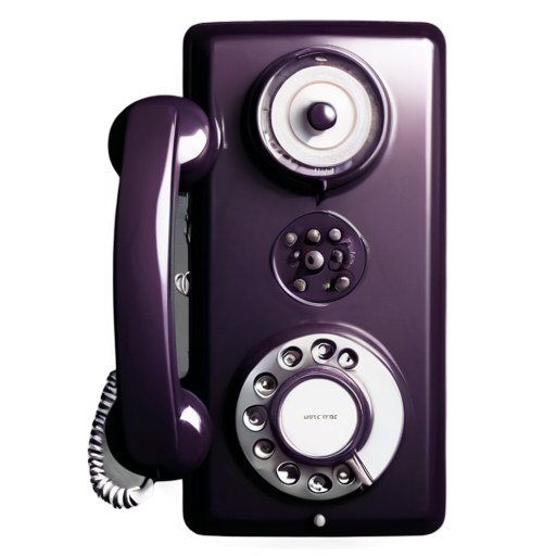 Dark purple Old Telephone - icon | sticker