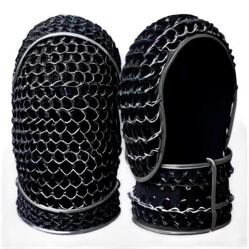 Medieval fantasy chainmail elbowpads, made of steel rings - icon | sticker