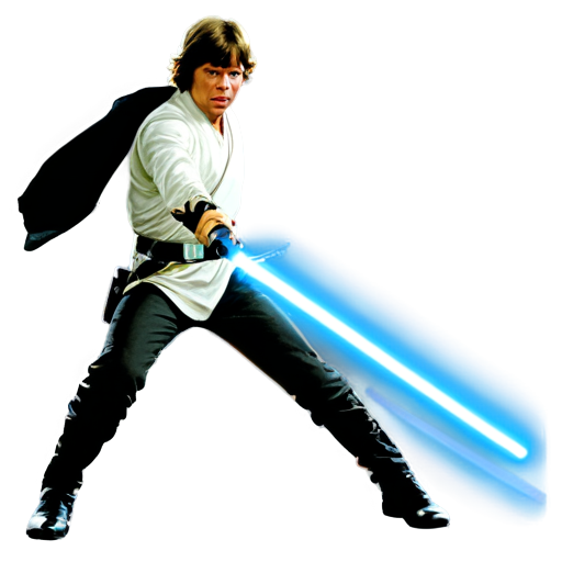 Luke skywalker, lightsaber, fighting, action - icon | sticker