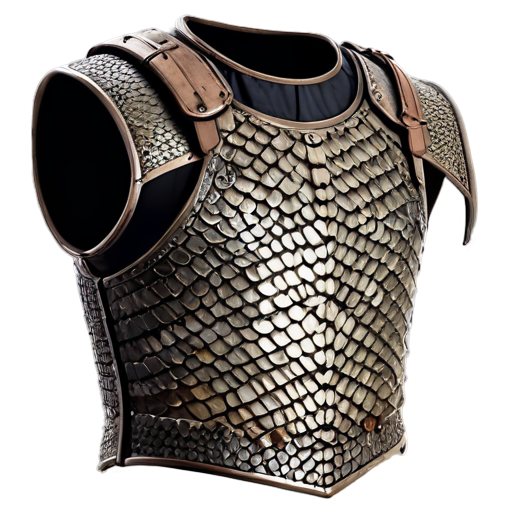 Medieval fantasy cuirass made of beige lizard scales, matte - icon | sticker