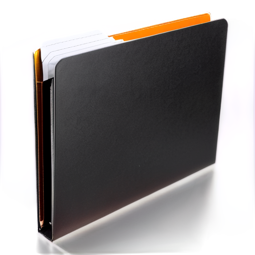 thick silver folder with papers. folder color - silver. sheets should stick out of the folder. transparent background. inscription on the folder "Case". image should take up 50% of the space. brown glow around the folder - icon | sticker