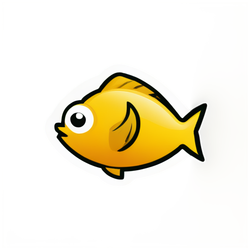 cartoon style, single color, simplified fish head logo, round face, big eyes, small upright ears, cute, black outline, white background, minimalist and fun design, (best quality,4k,8k,highres,masterpiece:1.2), ultra-detailed, (realistic,photorealistic,photo-realistic:1.37), logo design, animal logo, fish logo - icon | sticker