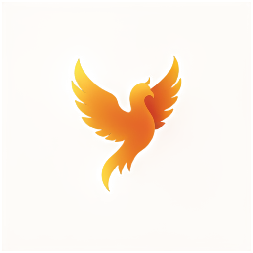 minimalist phoenix spirit, flames - icon | sticker