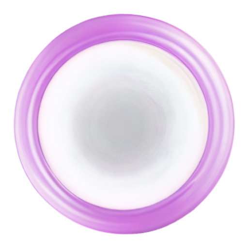 A lilac circle representing a boil, with a soft green line running around it - icon | sticker