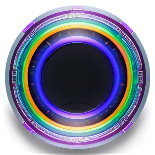 The function is to log into the network, requiring a newer design sense with a futuristic feel, sci-fi, and abstract elements. It should start from the center and expand outward into irregular shapes, using a rainbow of colors primarily in line forms, highlighting the display of the network. - icon | sticker