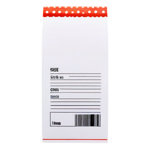 curled shopping blank receipt on a transparent background - icon | sticker