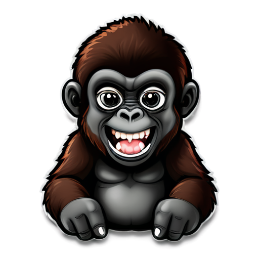 Gorilla with diamond teeth nft style - icon | sticker