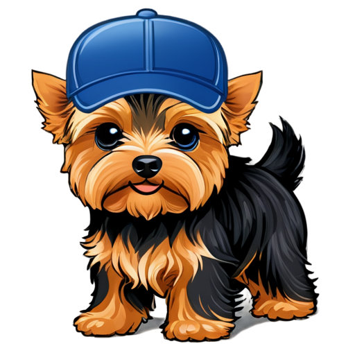 yorkshire terrier with cap - icon | sticker