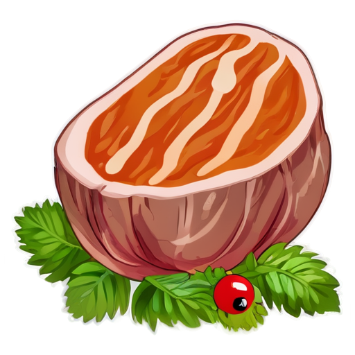 A huge chunk of meat with yam herb, flavoured with yam berries. - icon | sticker